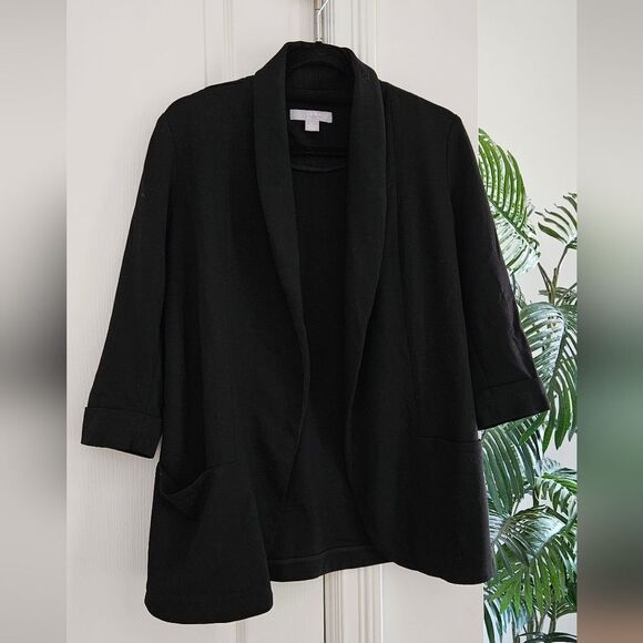 Jana Oversized Black Open Front Blazer - Picture 1 of 5